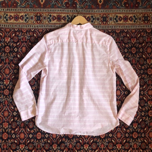 GAP Lilac Stripe Fitted Boyfriend Button Down - Picture 4 of 7
